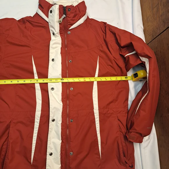Columbia Jacket Red And White WINTER Coat With Hood Women's Size XL - Picture 12 of 13